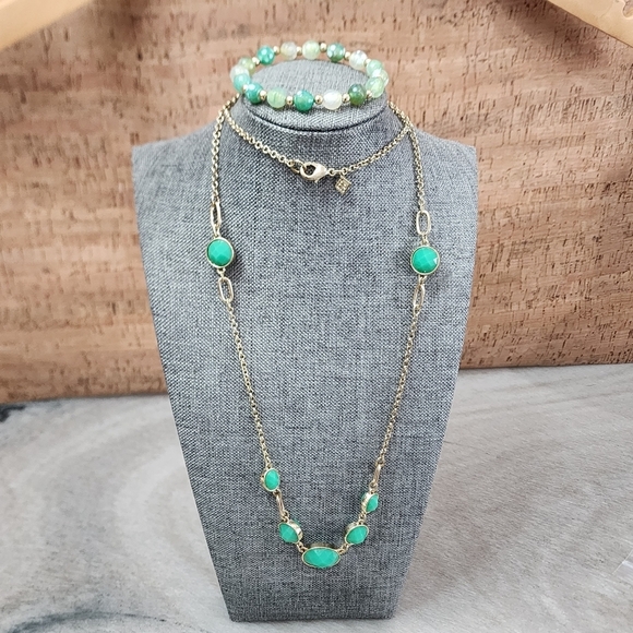Banana Republic Jewelry - Banana Republic necklace and bead stretch bracelet necklace has a15" drop